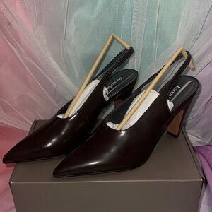 Franco Sarto Dark Brown Slingback Heels